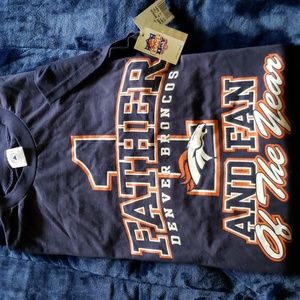 NWT New Denver Broncos XL vintage 1 father fan 100% cotton short sleeve t-shirt